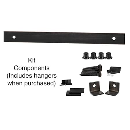 Leatherneck Hardware 142 Premium Series 60 Inch Arrow Style Sliding Barn Door Track and Fitting Set Antique Bronze